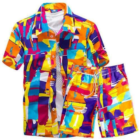 Men Hawaiian Shirt Suit