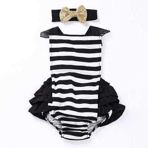 Cute Striped Newborn Baby Girls Romper