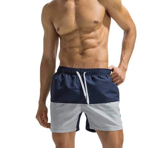 Men Stitching Drawstring Board Short