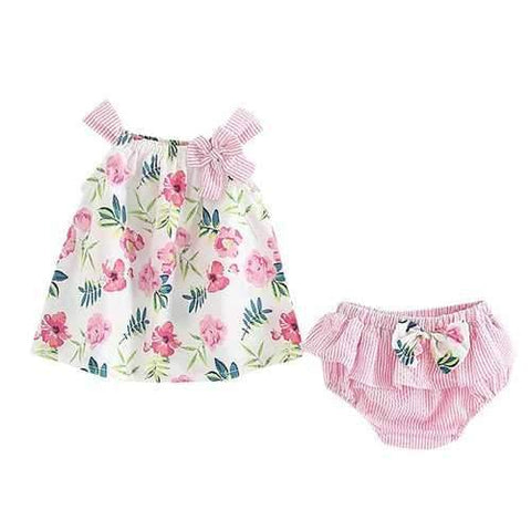 Baby Girls Summer Dresses with Bottom Set