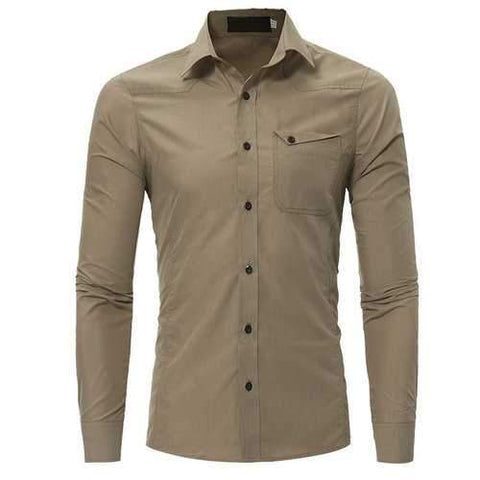 Slim Fit Long Sleeve Cotton Shirt