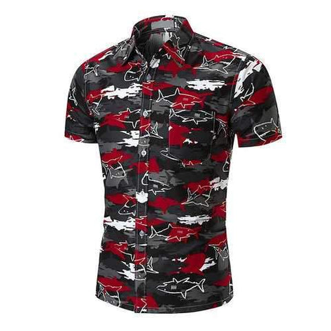 Men Shark Printing Shirt