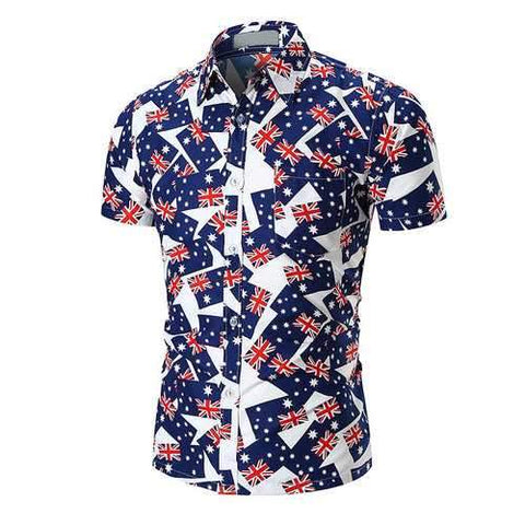 Flag Printing Slim Shirts