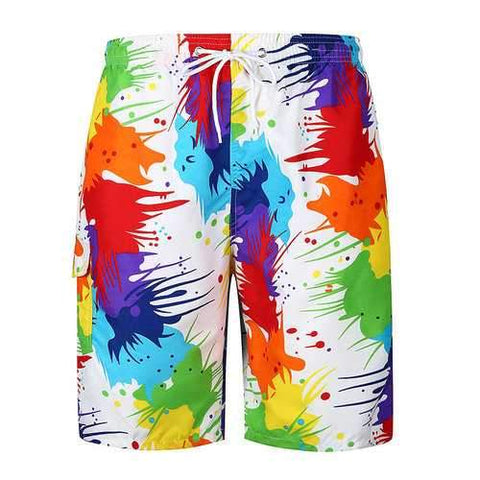 Rainbow Printing Quickly Dry Beach Board Shorts