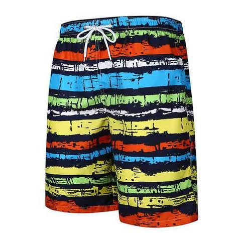 Rainbow Striped Polyester Board Short