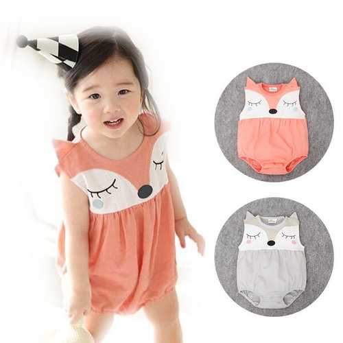 Unisex Newborn Baby Boys Girls Fox Romper