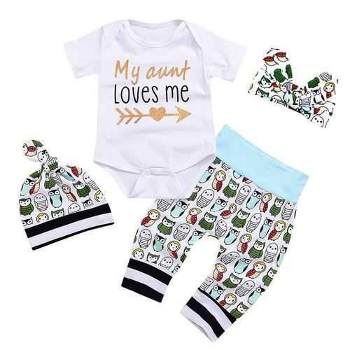 4PCS Baby Boys Girls Outfit Set