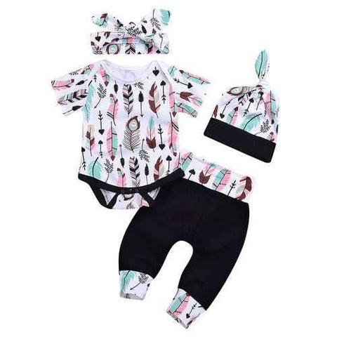 4PCS Baby Boys Girls Outfit Set