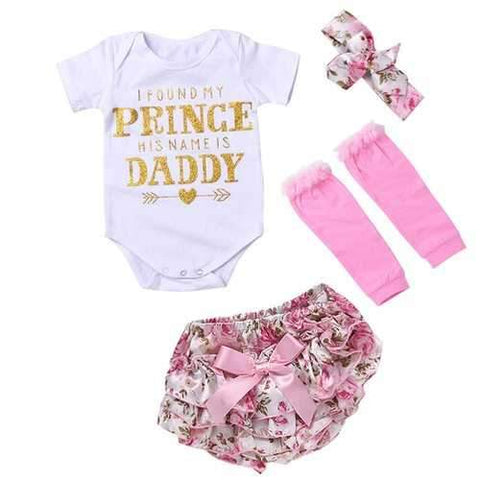 4PCS Newborn Baby Girls Set