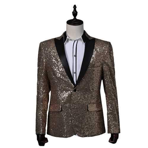 Men Sequin Gossy Blazer