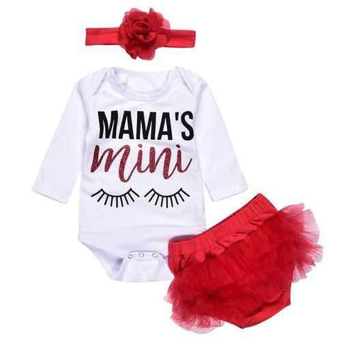 3PCS Newborn Baby Girls Outfit Romper Set