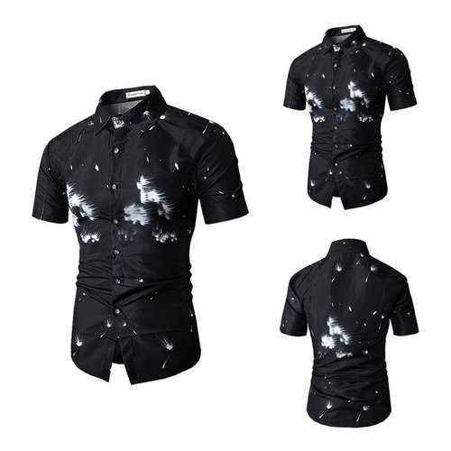 Hip Hop Printing Slim Fit Shirt