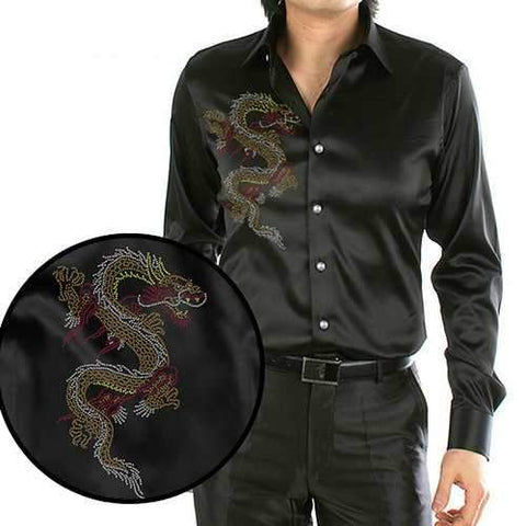 Silk-like Dragon Pritning Shirts