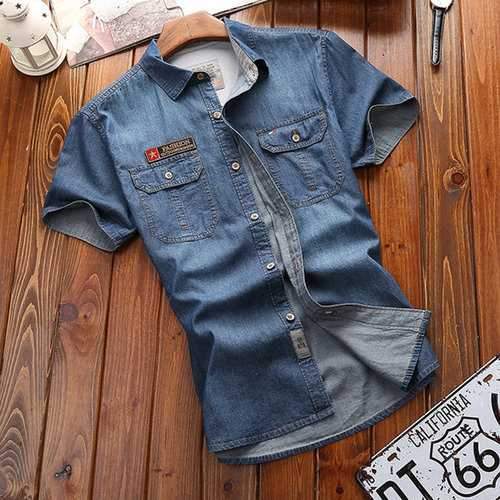 Chest Pockets Loose Denim Shirts