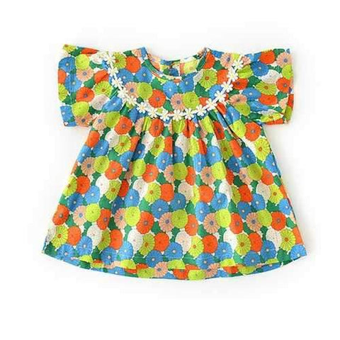 Flower Printed Baby Girls Dress