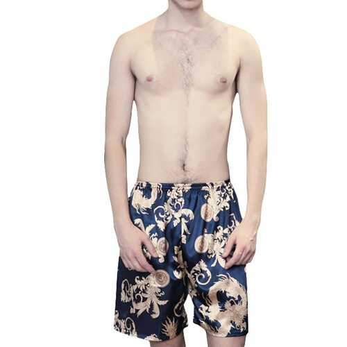 Men Faux Silk Sleep Short