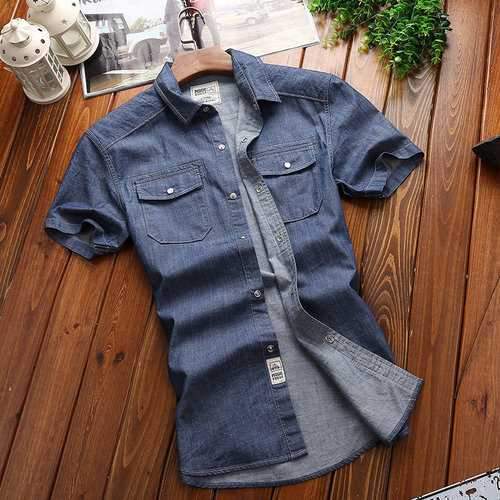 Cotton Chest Pockets Work Shirts