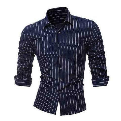 Stripes Printing Slim Shirts