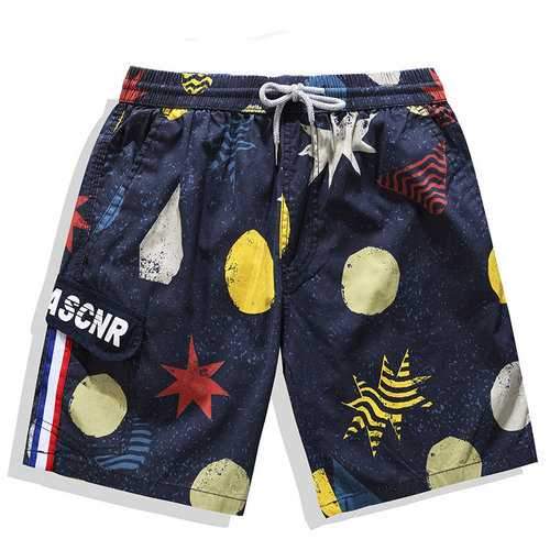 Men Drawstring Printing Board Short