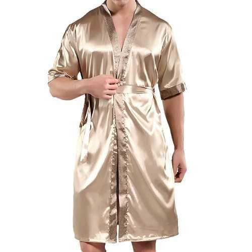 Men Smooth Printing Sleep Robe