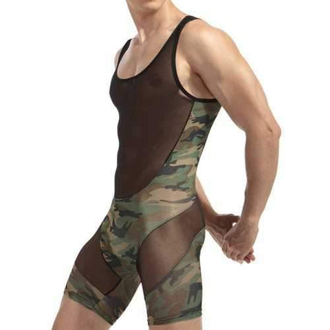 Men Romper Mesh Underwear