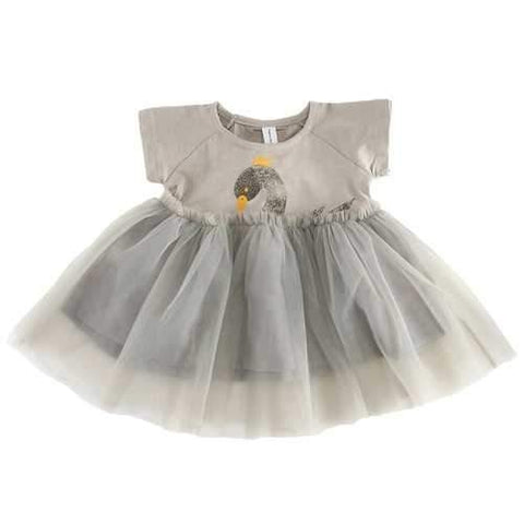 Swan Pattern Baby Girls Summer Dress