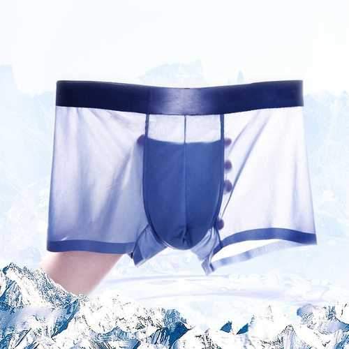 Men Translucent Ice Silk Underwear