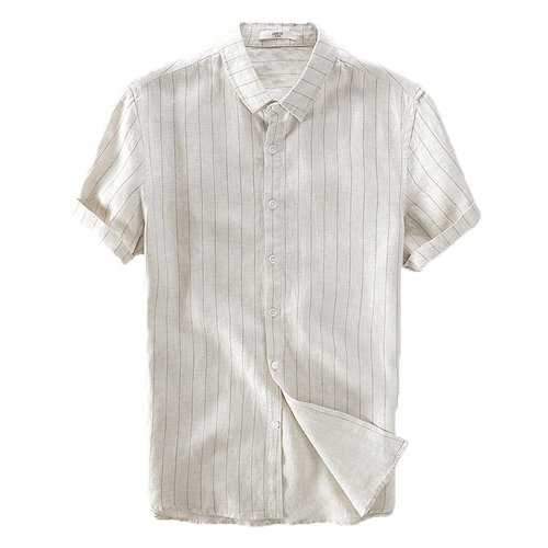Men Striped Linen Shirt