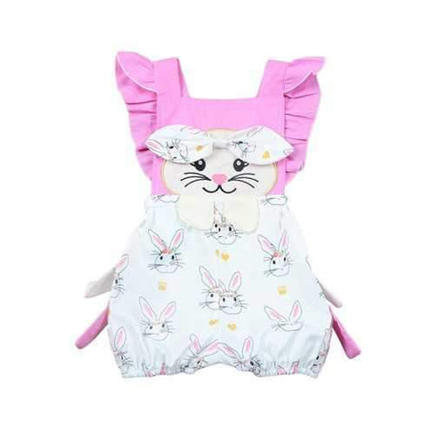 Cute Bunny Baby Girls Backless Romper