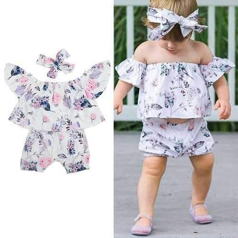 3Pcs Infant Girls Floral Summer Clothing Set