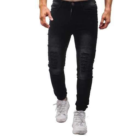 Men Hole Elastic Jean