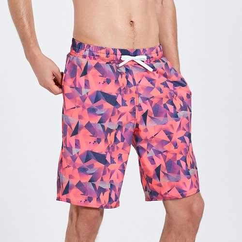 Men Printing Drawstring Board Short