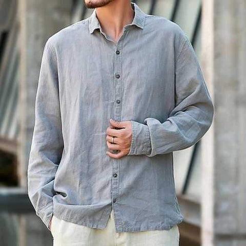 L-5XL Thin Casual Long Sleeve Shirt