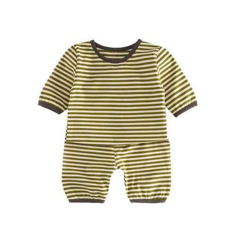 Stripe Cotton Unisex Pajama Set For 0-36M