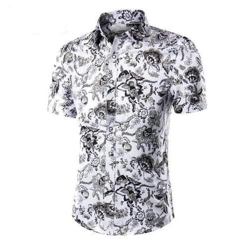 Men Flower Printing Shirt