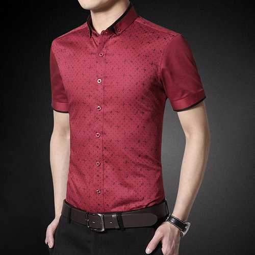 Business Slim Printing Cotton Shirts