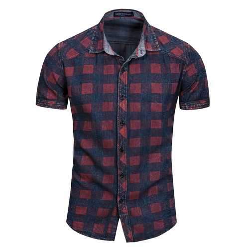 Patchwork Short Sleeve Casual Shirt