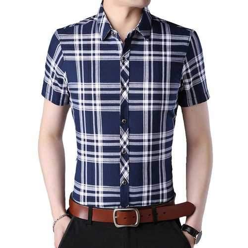 Casual Business Slim Checked Shirts