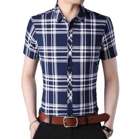 Casual Business Slim Checked Shirts