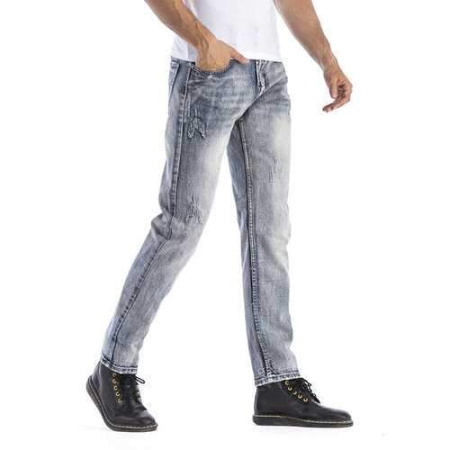 Retro Stone Washed Slim Jeans