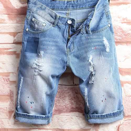 Holes Casual Designer Short Jeans For Men