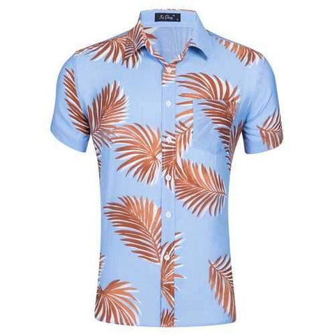 M-2XL Palm Printing Short Sleeve Short