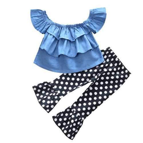 2Pcs Print Toddlers Girls Clothing Set