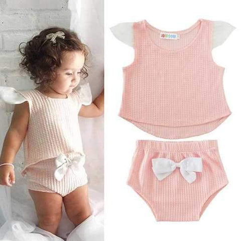 2Pcs Baby Girls Summer Set For 0-24M