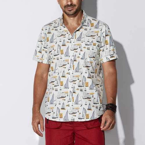 Hawaiian Sailboat Printing Shirts