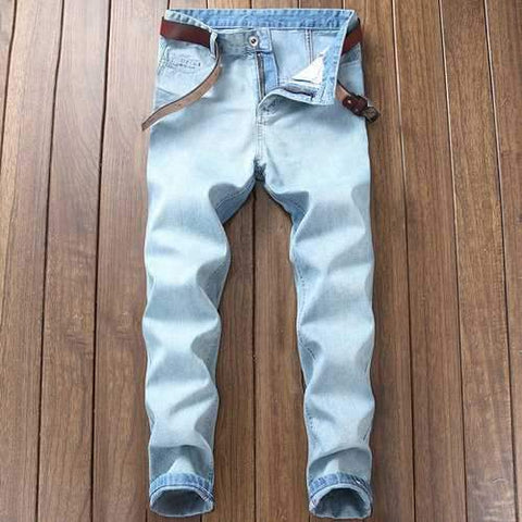 Casual Retro Straight Slim Washed Jeans