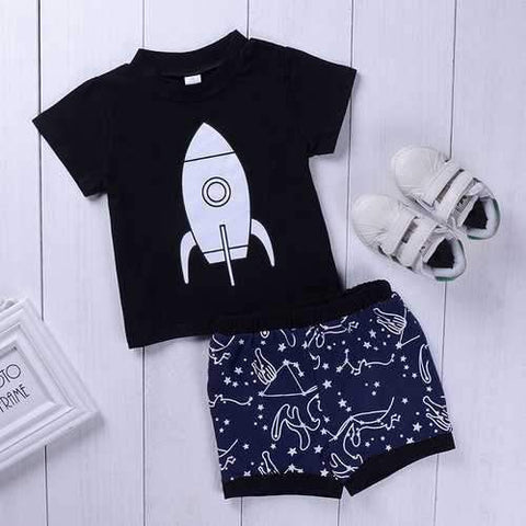 2pcs Printed Kids Boys Clothing Set