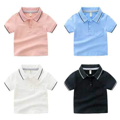 Boys Solid Color Polo Shirts