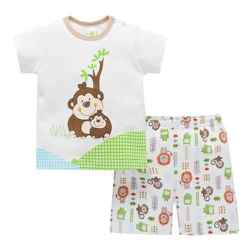 2Pcs Monkey Soft Cotton Newborn Baby Sets