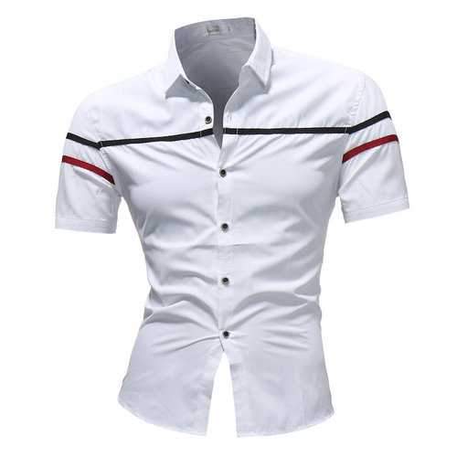 Stylish Patchwork Slim Fit Designer Short Shirts